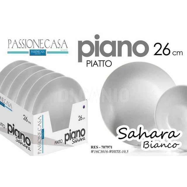Piatto piano porcellana cm.26.25 bianco - Principale