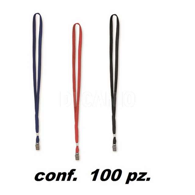 Conf. 100 portabadge con cordone lebez.-31-093-n-b- - Principale