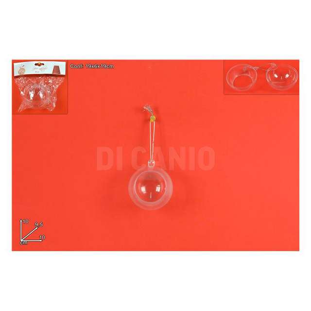 Palla plastica trasparente aperta 10cm - Principale
