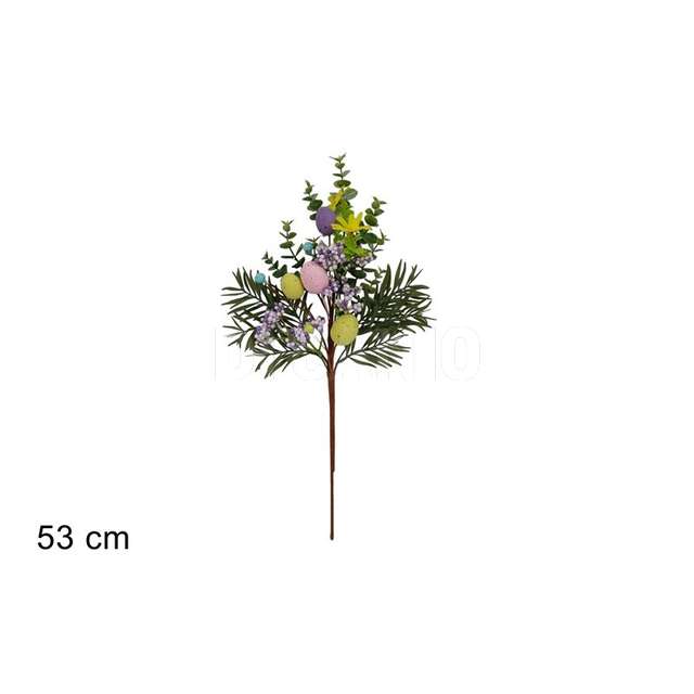 Stelo cm.53 con uova bacche e perline colorate - Principale