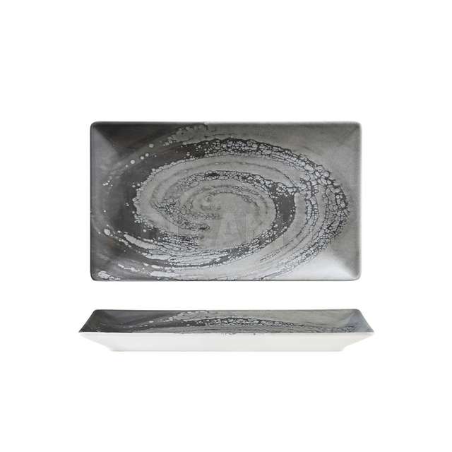 Vassoio rettangolare boston vortice grigio cm.25x15 - Principale