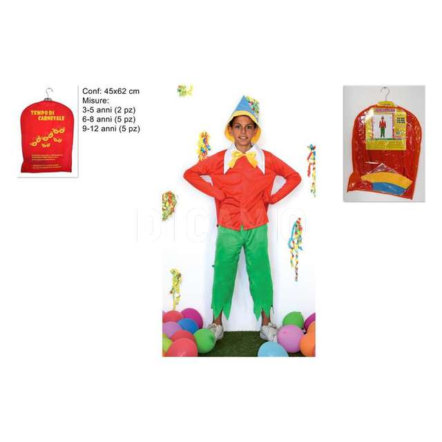 Vestito bimbo burattino 3 misure 3-5_6-8_9-12 - Principale