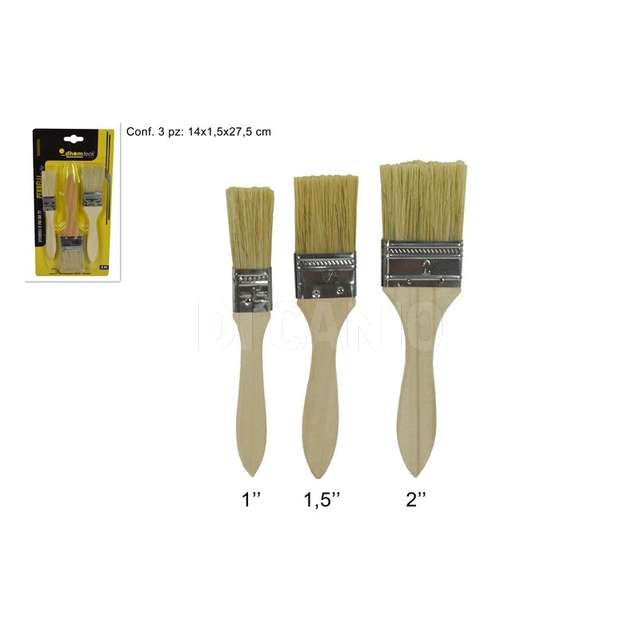 Set 3 pz pennelli pittura - Principale