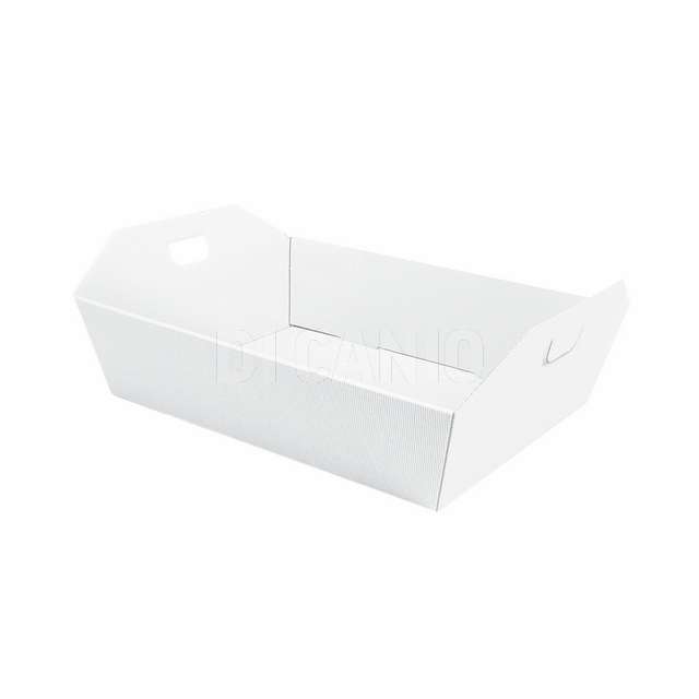 Cesta cartone media bianco natale con maniglie cm.34x29x10 - Principale