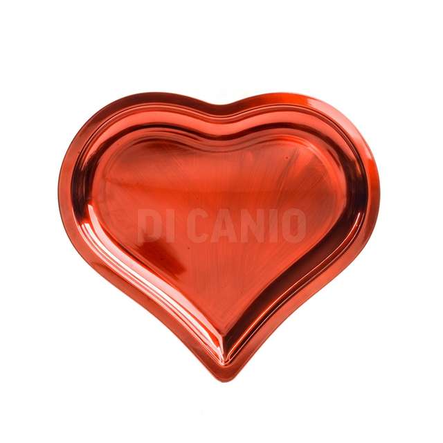Vassoio cuore rosso in plastica 33x30xh.2 cm - Principale