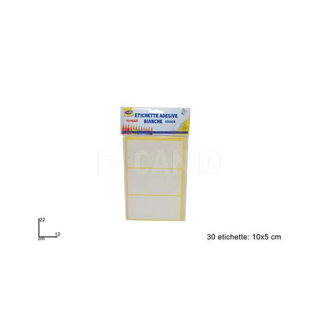 Etichette adesive bianche 10x5cm 30pz - Principale