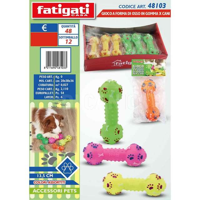 Gioco a forma di osso in gomma x cani - Principale