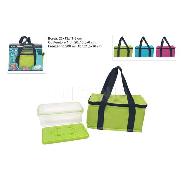 Borsa termica + contenitore con coperchio 1lt + freezerino 200 gr - Principale