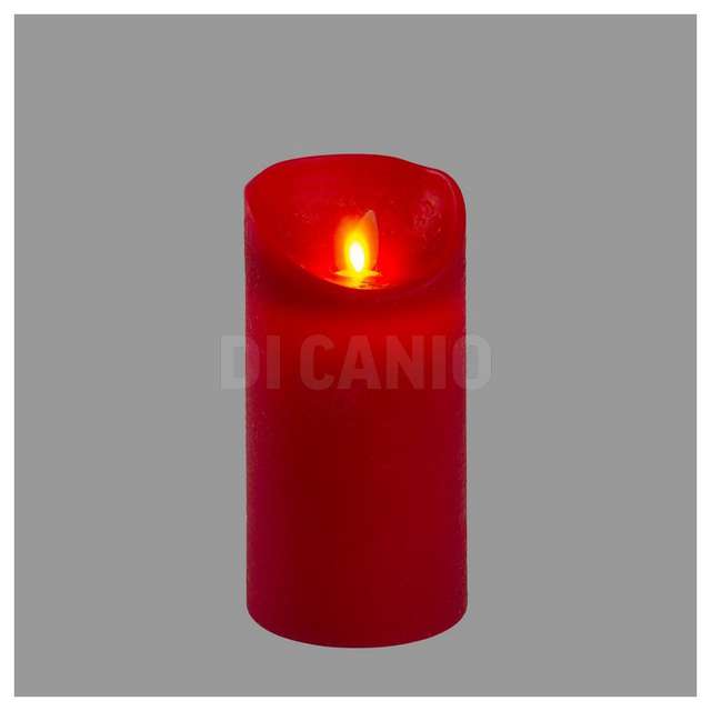 Candela 7,5cm rossa led fiamma h15cm lotti 44371 - Principale