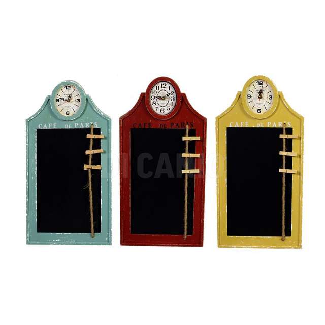 Orologio legno c_lavagna paris 3 assortiti cm30x60x5 vac.1861620000 - Principale
