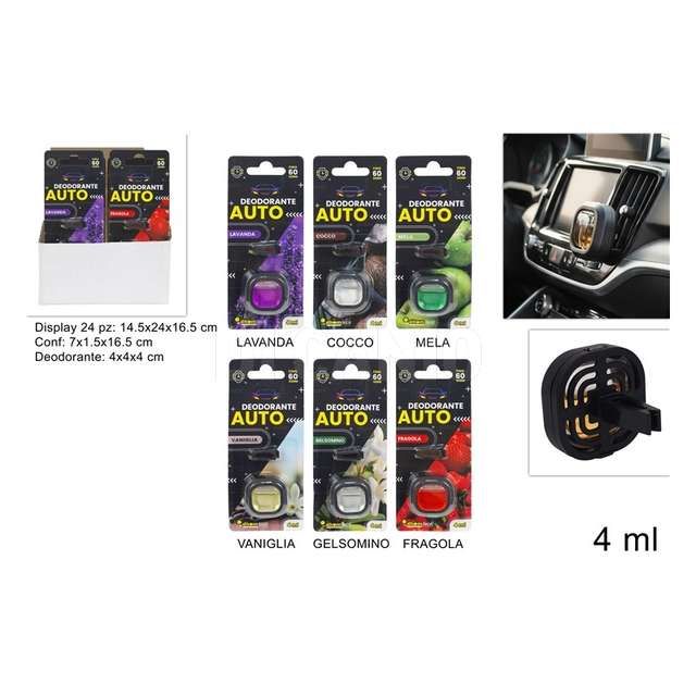 Deodorante auto 4 ml 6 profumazioni - Principale