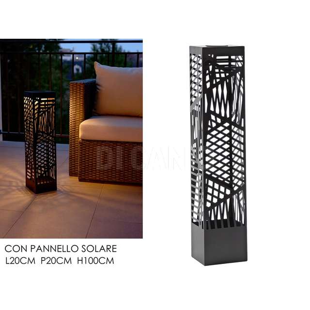 Lampada solare 20x20xh100cm nero - Principale