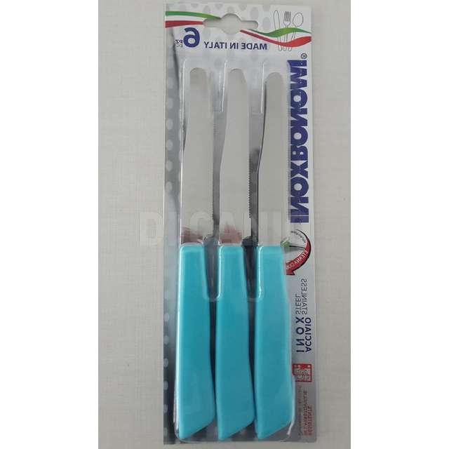 Blister 6 pz coltello tavola azzurro bonomi - Principale
