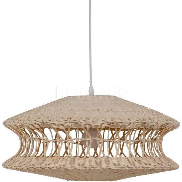 Lampada a soffitto crema rattan metallocm.52.50x52.50x25 - Principale