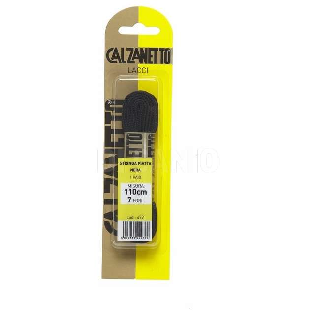 Calzanetto coppia lacci piatto nero cm.110 472 - Principale