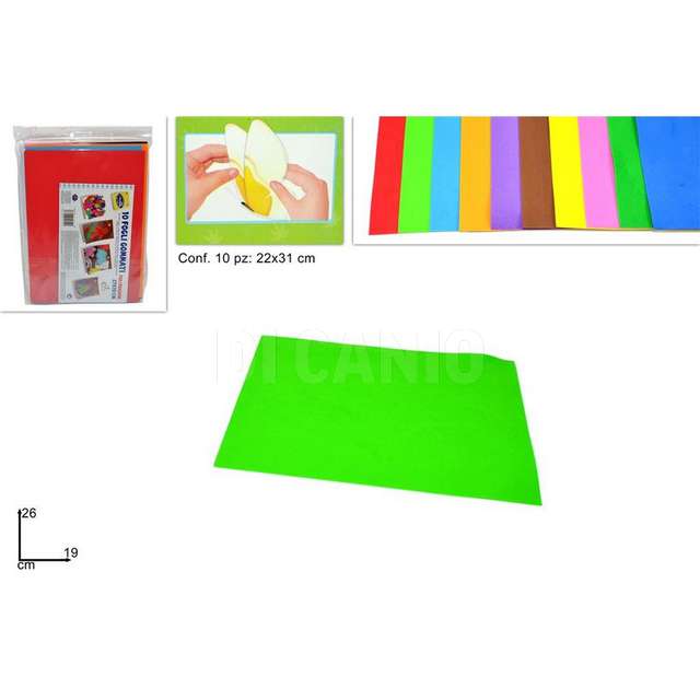 Fogli colorati per lavoretti 27x19 10 pz due esse - Principale