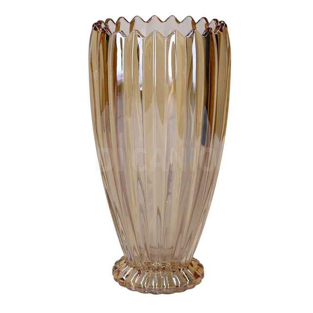 Vaso vetro ambra tondo cm 13,5h27,6 - Principale