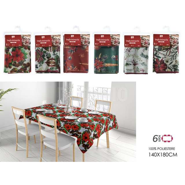 Tovaglia nat. antimacchia 140x180cm 6asscm. 6 ass. - Principale