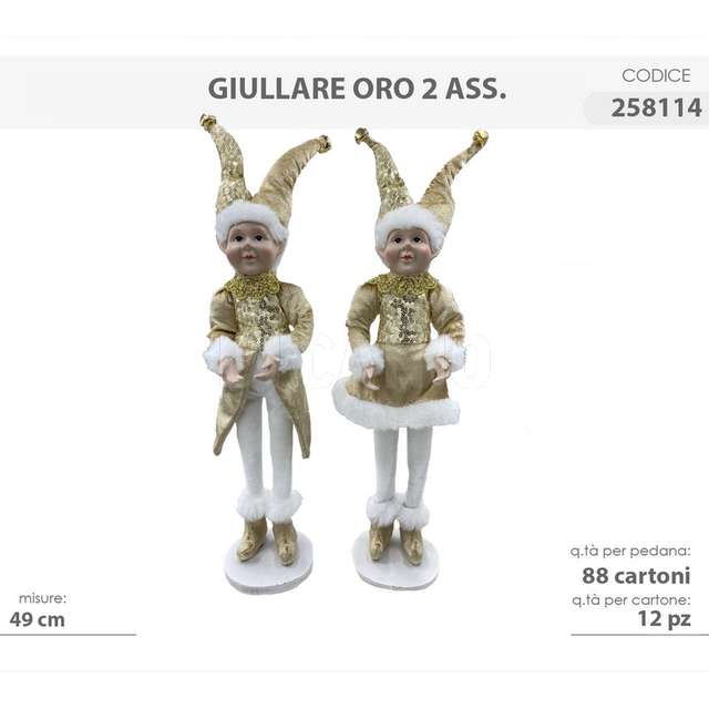 Giullare 49cm oro 2 ass. - Principale