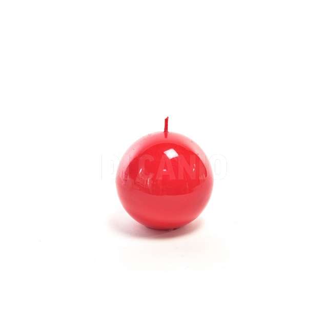 Candela sfera lucid dm cm 8 colore rosso espositore bianco - Principale