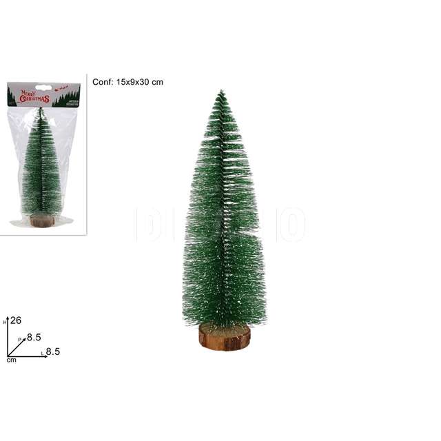 Albero abete innevato verde chiaro . - Principale