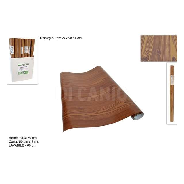 Rotolo carta lavabile 60gr h.50cm*3mt monopatinata legno_ - Principale