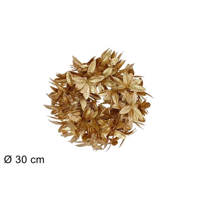 Dietroporta 30 cm. foglie glitterate oro - Principale