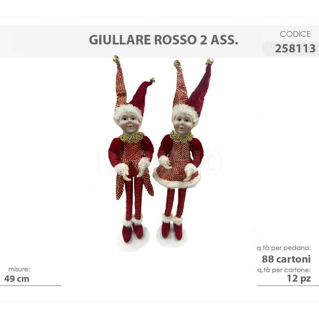 Giullare 49cm rosso 2 ass. - Principale