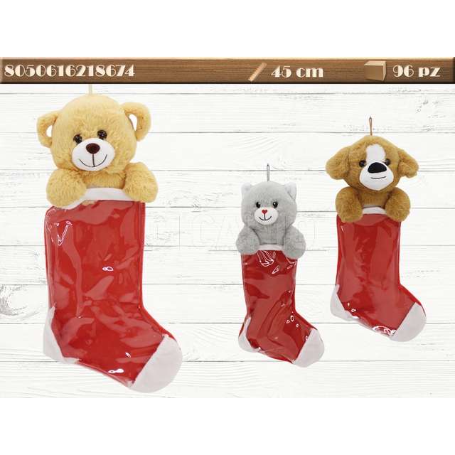 Calza con peluche mod. ass 45 cm - Principale