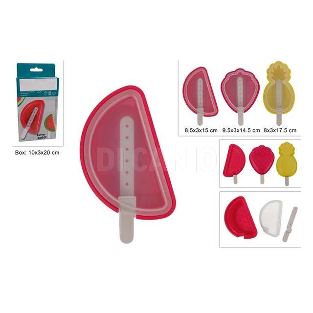 Formina frutto in silicone per ghiaccio3 assortiti - Principale