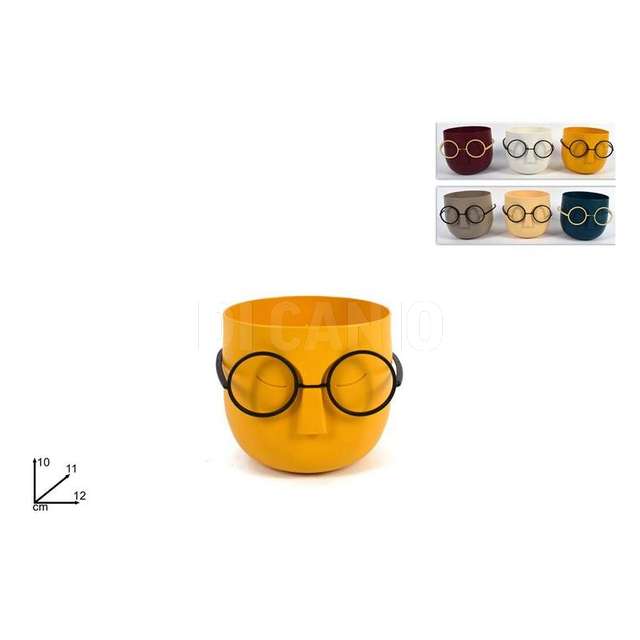 Vaso con occhiali 6 colori - Principale