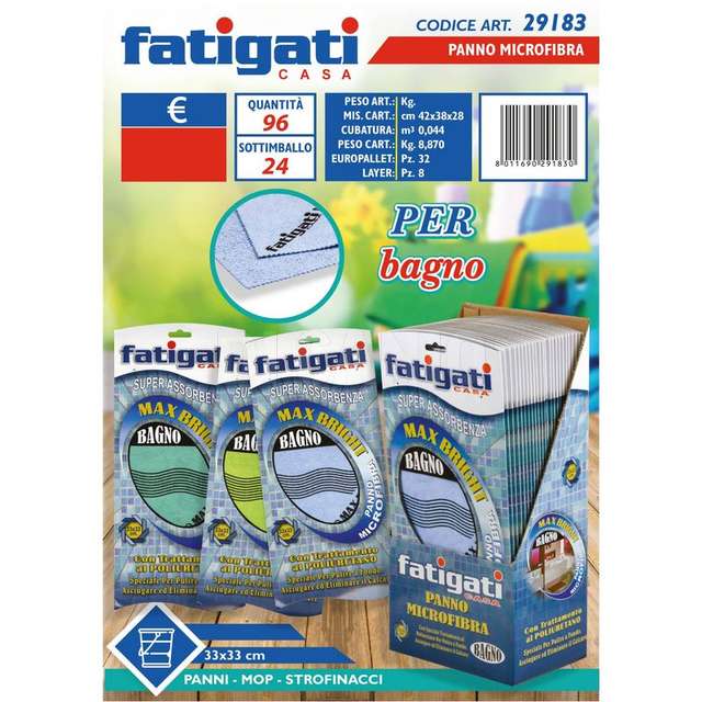 Panno microfibra x bagno 33x33 cm. - Principale