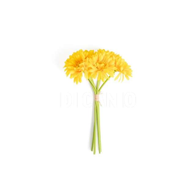 Gerbere 6pz gialle in poliestere e plastica 16x16xh.33cm - Principale