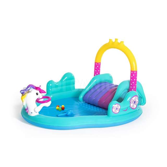 Play center magico unicorno cm 274x198x137 con scivolo anelli e bacchetta best w - Principale