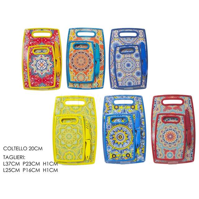 Set 2 taglieri con colt. dec. mandala 6ass - Principale