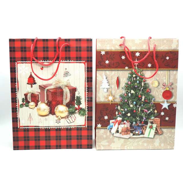 Borsa carta xl h.46x33x10cm. c/glitter dis.natale ass - Principale