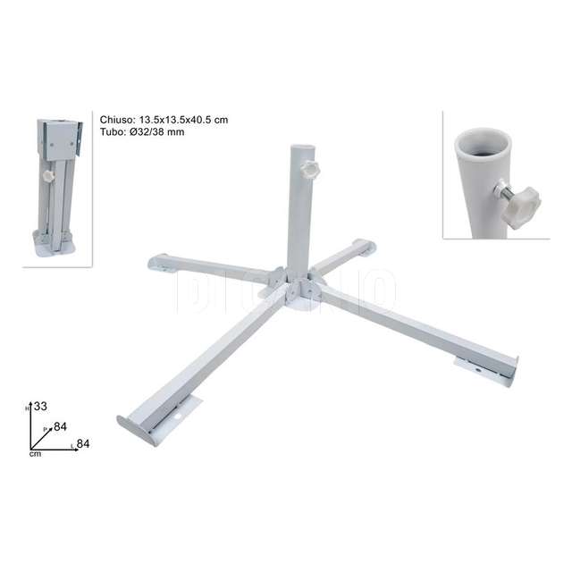 Base ombrellone metallo dia.32/38mm richiudibile - Principale