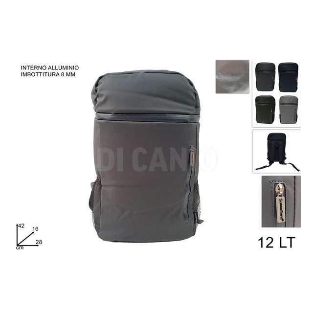 Zaino frigo 12lt in tessuto tecnico con tasca zip 4 colori - Principale