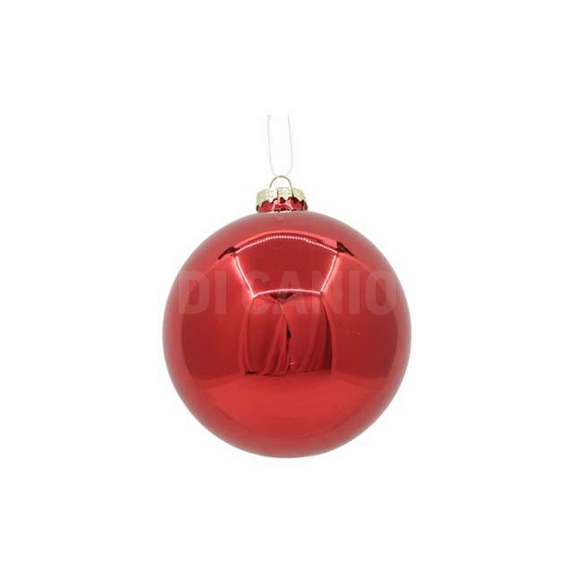 Conf 12 sfere vetro in pvc col. rosso 10 cm - Principale