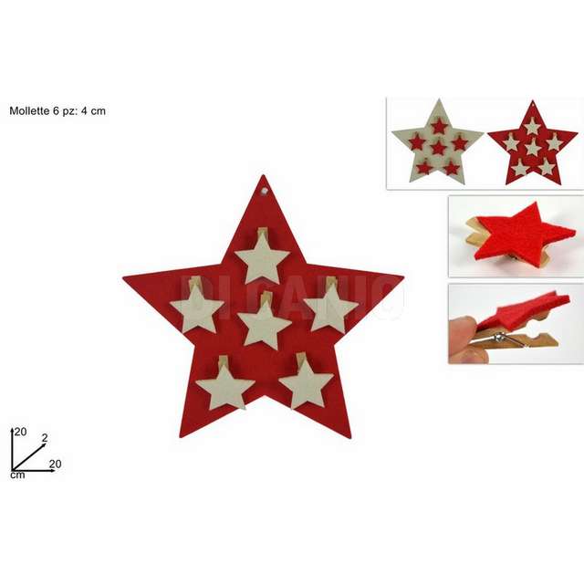Mollettine stelle feltro set 6pz 2col d.e. - Principale