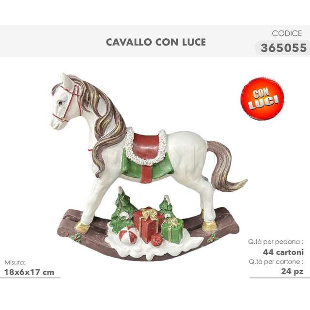 Cavallo con luce 18x6x17cm - Principale