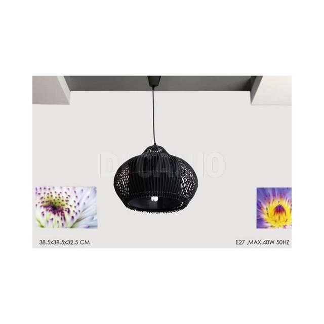 Lampadario bombato bambu nero gt - Principale