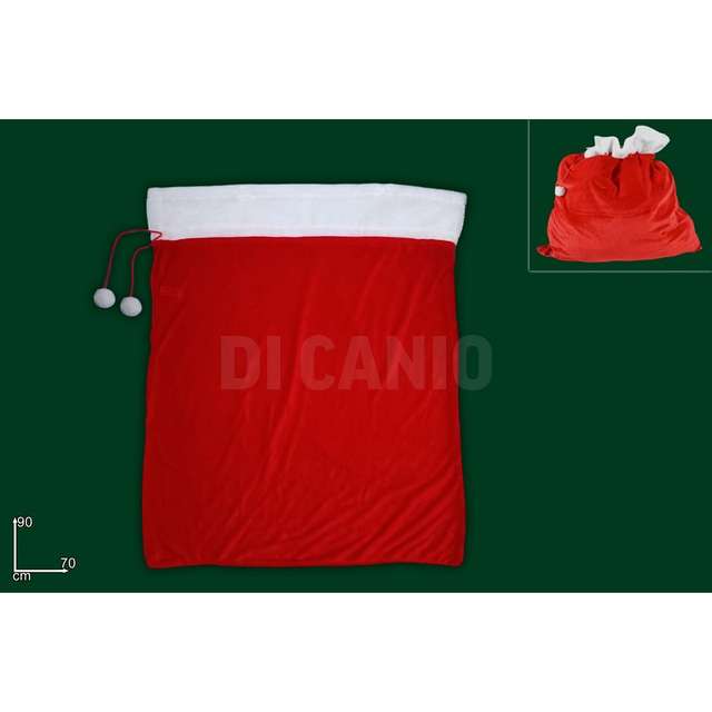 Sacco 70x90cm velluto e pelliccia babbo natale - Principale