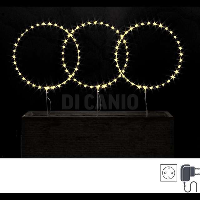 Decorazione 3 cerchio bianco 105 microled classic - Principale