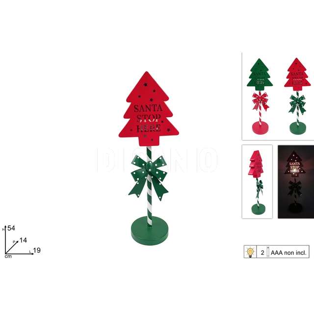 Decorazione albero in latta 54 cm. con luce 2 ass. - Principale