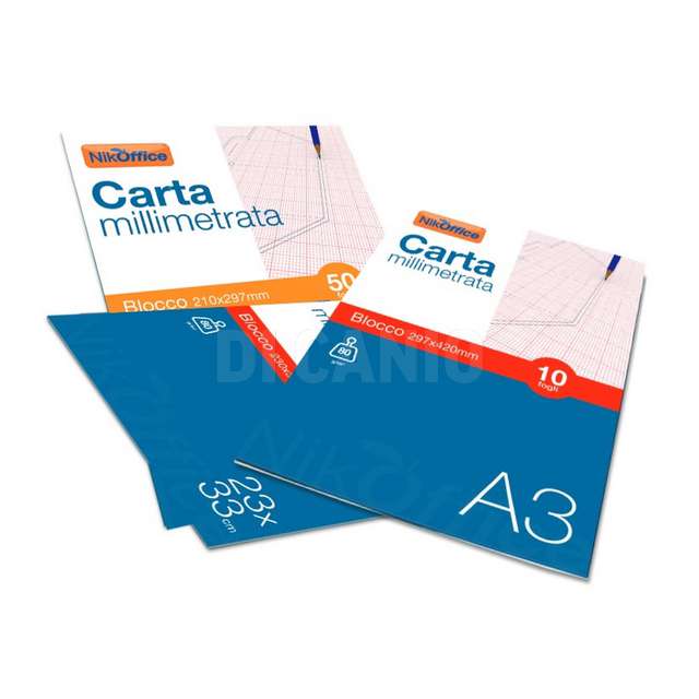 Blocco carta millimetrata 10 fogli 23x33 - Principale