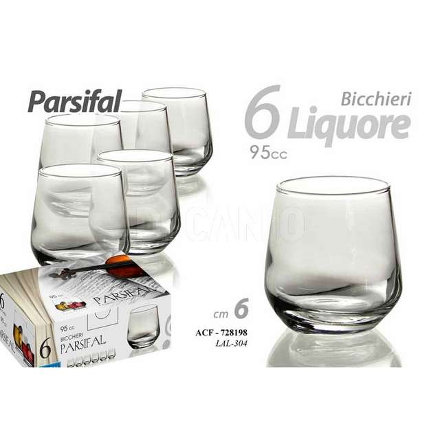 6 bicchieri 95cc parsifal lal304f - Principale