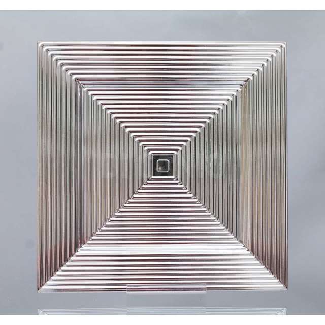 Piatto plastica quadrato cm.33 argento rigato metallizzato - Principale