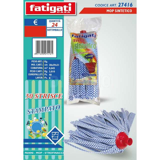 Mop sintetico stampato 50 strisce - Principale