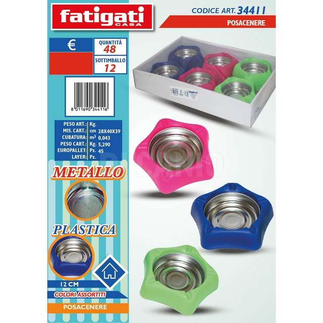 Posacenere plast/metallo 12cm. - Principale